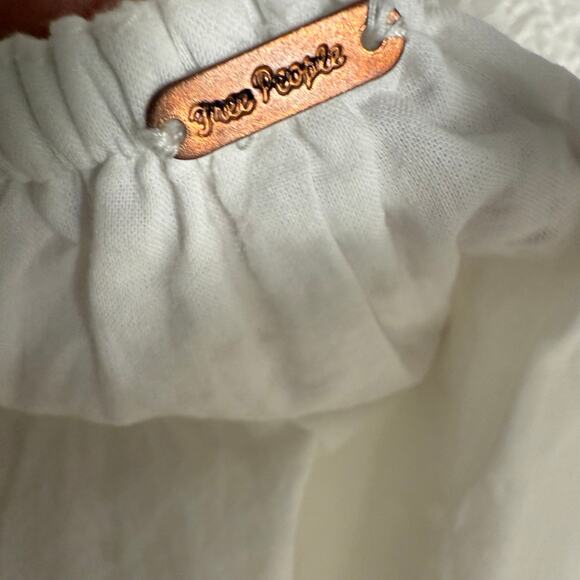 Free People Lillia White Eyelet Lace Sleeveless Babydoll Mini Dress Size M - Picture 11 of 12